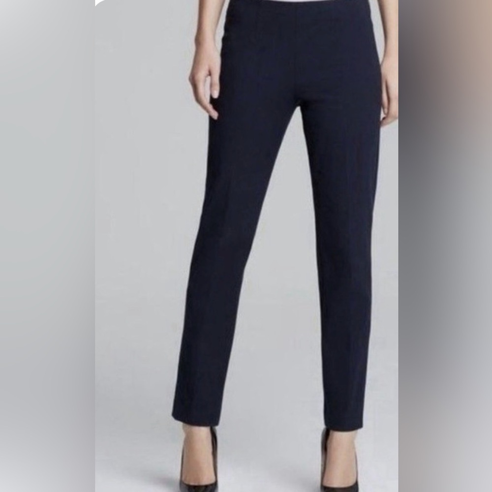 Theory Belisa sz 4 Side Zip Stretch Ankle Slim Stretch Wool Pants in Black - Picture 3 of 6